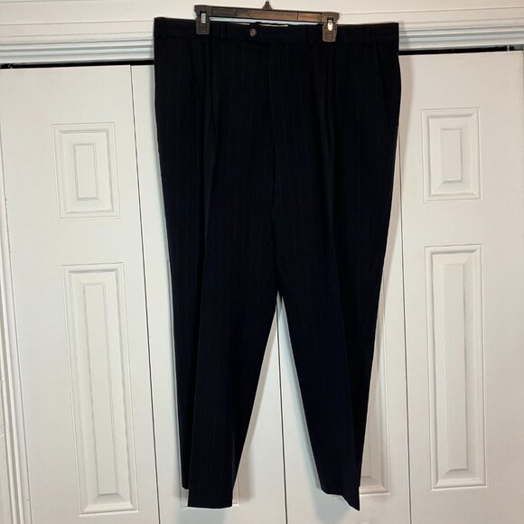 Lorenzo Latini 100% Wool Navy Pinstripe Suit 46R - Picture 11 of 11